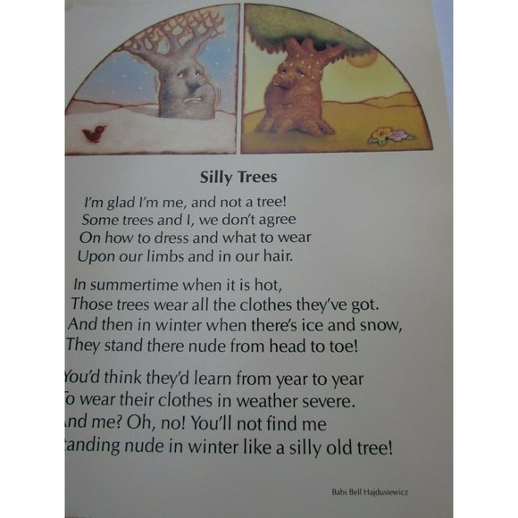 Silly Trees Grade School Poster Babs Bell Hajdusiewicz 30248 Poetry VNTG - Picture 3 of 4
